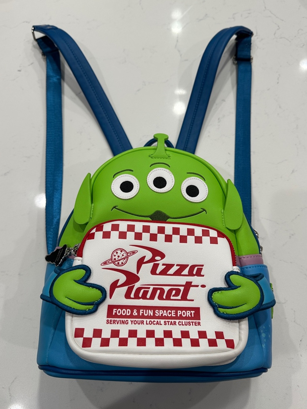 Loungefly Alien Pizza Planet Mini Backpack - Green & Blue & White